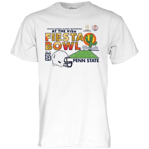 white short sleeve t-shirt CFP Vrbo Fiesta Bowl 2024 Penn State